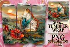 Colorful Butterfly Glitter Wraps for 20oz Tumblers Product Image 1