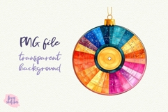 Retro Christmas Ornament Clipart Groovy Disco PNG Product Image 3