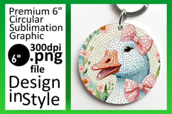 Chic Circle PNG Keychain Design , Goose Product Image 1