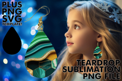 Lovely Teardrop Earrings Magic PNG, Pattern Product Image 1