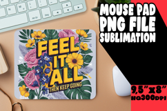 BLISSFUL desk pad Artistic PNG, Flower Quote Product Image 1