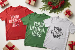 Christmas Family Matching Group T-Shirt Mockups | Holiday Fl Product Image 1
