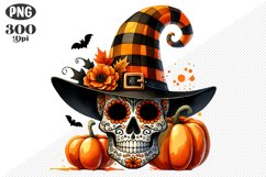 Halloween Skull Sublimation - Clipart PNG Design Product Image 1
