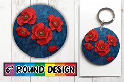 Blooming Beauty: Sublimation Circle Keychain &amp; Car Coaster Product Image 1