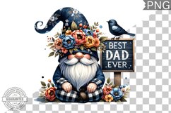 Best Dad Ever Sublimation - Father's Day Gnome Clipart PNG Product Image 1