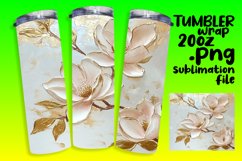 Beautiful 20oz Tumbler Artwork , 3D Flower Product Image 1