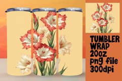 20oz Tumbler Sublimation Watercolor Flower Wrap Design Product Image 1