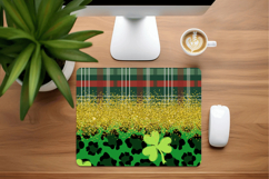 Green and Gold Leopard Glitter Mouse Pad PNG Sublimation Des Product Image 1