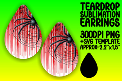 Bright Teardrop Earrings Template PNG , Halloween Product Image 1