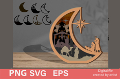 SVG month, SVG Christmas theme, SVG multilayer laser cutting Product Image 1