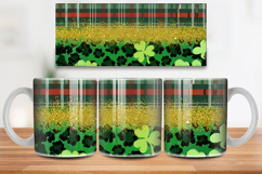 Green and Gold Leopard Glitter Mug Wrap PNG Sublimation Desi Product Image 1