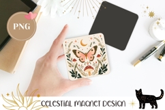 Celestial Butterfly Magnet Design, Moth Sublimation PNG Product Image 1