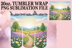 Uplifting Sublimation 20oz tumbler wrap, Spring Product Image 1