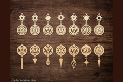 Chakra earrings svg bundle, leather earring template Product Image 3
