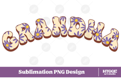 grandma Png Retro Flowers Mother&#039;s Day Floral Mom Sublimatio Product Image 1