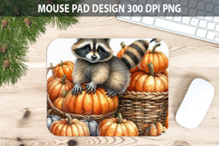 Watercolor Raccoon Mouse Pad Sublimation - Animal PNG Product Image 1
