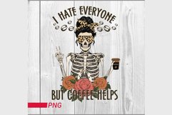 Dead Inside But Caffeinated Skeleton coffee png Product Image 2