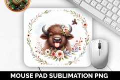 Buffalo, Cute Animal Mouse Pad PNG, Animal Lover Gift Product Image 1