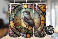 Eastern Phoebe Single Bird Stained Glass - Tumble Design Product Image 1