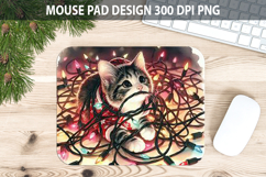 Cat Mouse pad Sublimation - Christmas Animal PNG Design Product Image 1