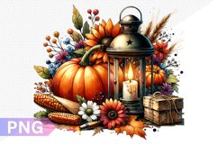 Autumn Harvest Pumpkin Sublimation - Pumpkin Clipart Design Product Image 1