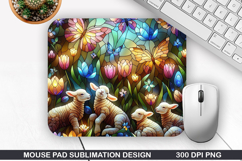 Easter Lambs Mouse Pad Sublimation, Easter Mouse Pad PNG Product Image 1