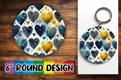 Joyful Car Coaster Round Design, Heart Product Image 1