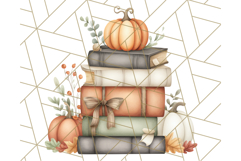 Watercolor Halloween Cottage Clipart, Ghosts &amp; Pumpkins Png Product Image 5