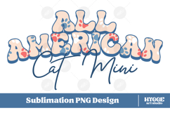 American Cat Mini 4th of July USA Paw DTF PNG Sublimation Product Image 1