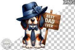 Best Dad Ever Sublimation - Father's Day Dog Clipart PNG Product Image 1