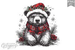 Christmas Bear Clipart Design - High Quality 300 Dpi Product Image 1