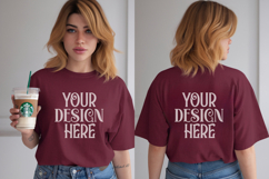 Crimson Comfort Colors 1717 Front &amp; back T shirt Mockup Product Image 1