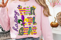 Happy Mardi Gras Png, Crawfish And Coquette Bow Carnival Png Product Image 4