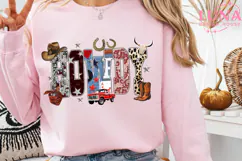 Howdy PNG Retro Western Shirt Design, Leopard Checkered Cow Product Image 6
