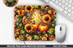 Pumpkin Mouse Pad Sublimation, Halloween Mouse Pad PNG Product Image 1
