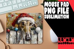 Peeking Dog Mouse Pad Art Holiday Winter Sublimation Product Image 1