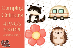 Camping Animals PNG, Forest Critters Campfire Clipart Product Image 1