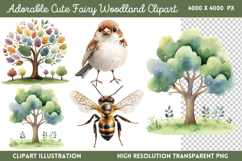 Adorable Cute Fairy Woodland Clipart PNG Product Image 1