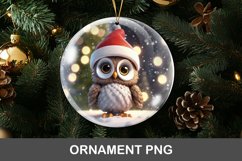 3D christmas ornament - owl wearing santa hat Product Image 1