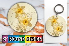 Petal Round Zen: Sublimation Keychain PNG Product Image 1