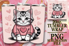 SWEET MOMENTS 20oz TUMBLER WRAP, Cat Valentin's Day Product Image 1
