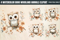 Watercolor Boho Woodland Animals Clipart PNG Product Image 1
