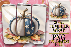 Cheerful evenings 20oz tumbler wrap, Pumpkin Watercolor Product Image 1