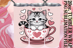 Whimsical nights 20oz tumbler wrap, Valentines Cat Product Image 1