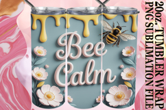 Dreamy vibes 20oz tumbler wrap, Bee Quote Product Image 1