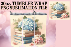Cheerful Mornings 20oz tumbler wrap, Book and flower Product Image 1