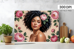 Afro Girl/Woman Melanin braided hair Cutting Board PNG Desig Product Image 1