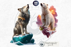 Watercolor Winter Wildlife Arctic Animal Clipart Set Product Image 11