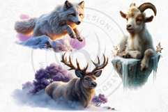 Watercolor Winter Wildlife Arctic Animal Clipart Set Product Image 12
