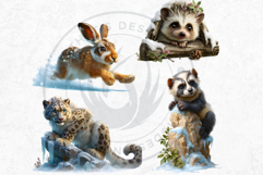 Watercolor Winter Wildlife Arctic Animal Clipart Set Product Image 15